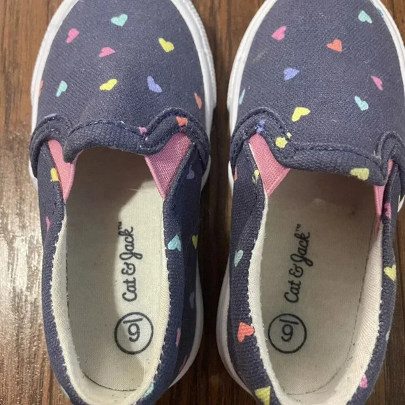 Cat & Jack Multi Color Heart Slip On Sneakers Size 6 Toddler Girl - Picture 2 of 5